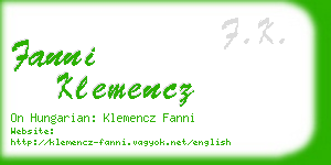 fanni klemencz business card